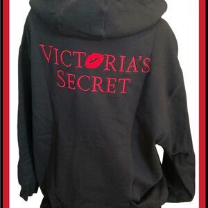 NEW VICTORIAS SECRET PULLOVER HOODIE STUNNING EMBROIDERED LOGO OVERSIZED SHIPNOW
